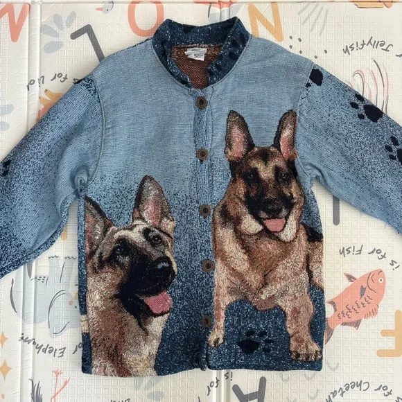 Sugar Street Weavers Vintage German Shepard Coat Oversized Small - Picture 7 of 9